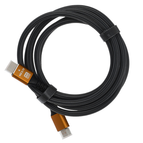 Кабель GoPower Ultra High Speed HDMI (m)-HDMI (m) 2.0м нейлон ver.2.1 8K 60Hz серый в пакете  фото 2